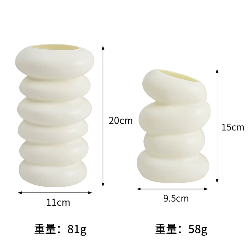 transparently: Plastic vase spiral Nordic simple imitation glaze porcelain creative style flower arrangement ornament dry wet flower vase simulation vase