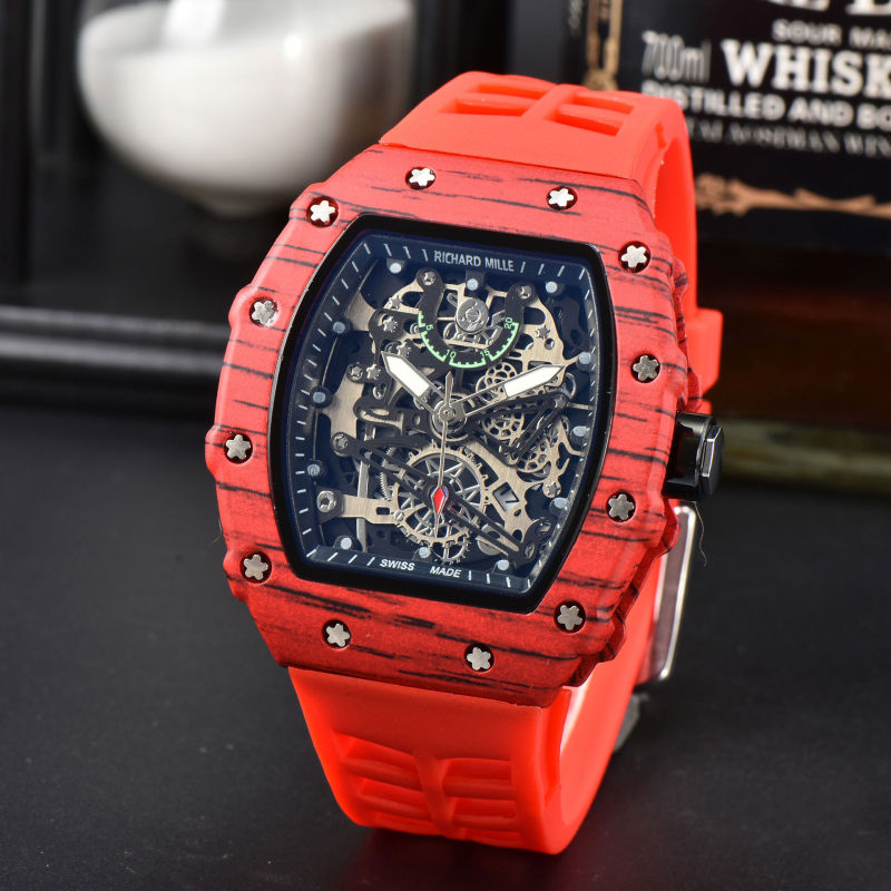 New Hot Selling Richard Six-Pin Quartz Watch Barrel-Shaped Running Seconds Multi-Function Men's Watch Dropshipping