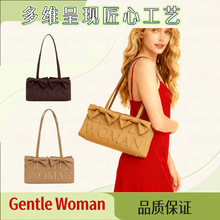 Gentlewoman字母刺绣腋下包2025新款尼龙布饺子包休闲单肩包斜挎