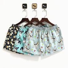 男士阿罗裤纯棉宽松大码男士平角裤青年四角居家裤睡裤休闲短裤