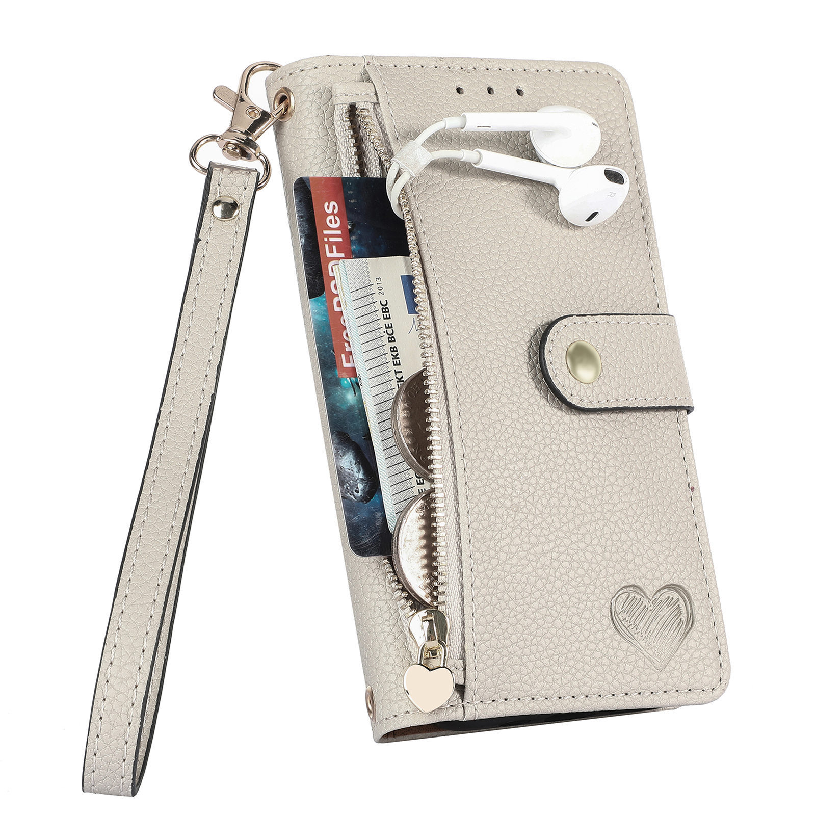 109g Weight iPhone Applicable Brands Phone Cases Classification tpu, Pu Leather Material Heart Shape, Solid Color Pattern Basic Style Heart Shape Solid Color Tpu Pu Leather Wallets 29
