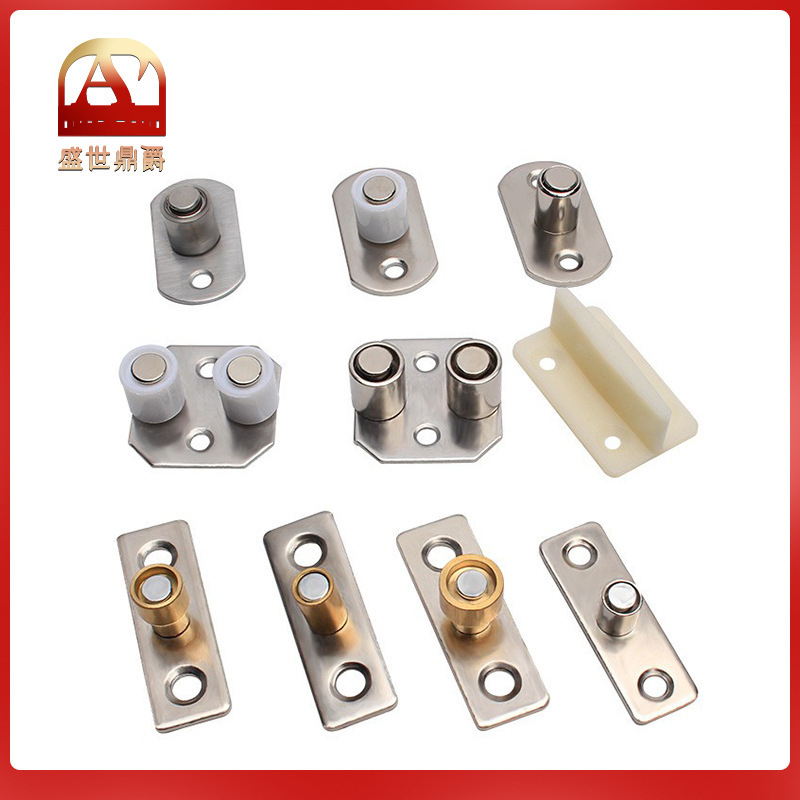Sliding door locator sliding door swing stop wooden door double wheel bearing lower pulley guide wheel stopper sliding door accessories