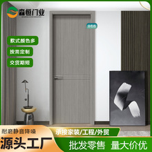 定制跨境强化门 现代简约生态木门 办公室卧室生态门套装门免漆门