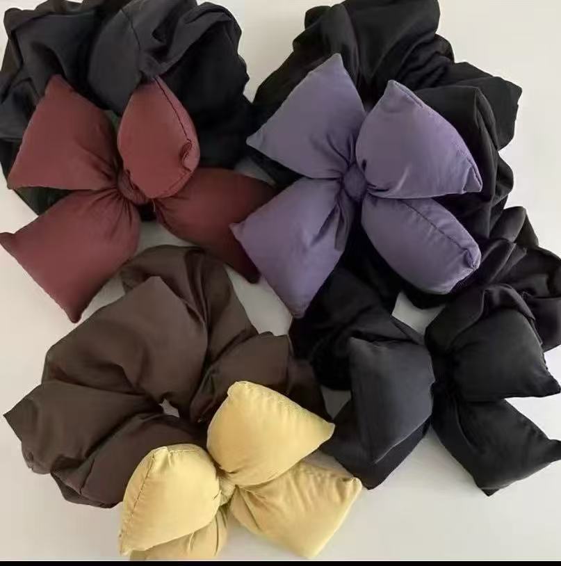 Демисезонная универсальная милая резинка для волос с бантиком, аксессуар для волос, в корейском стиле