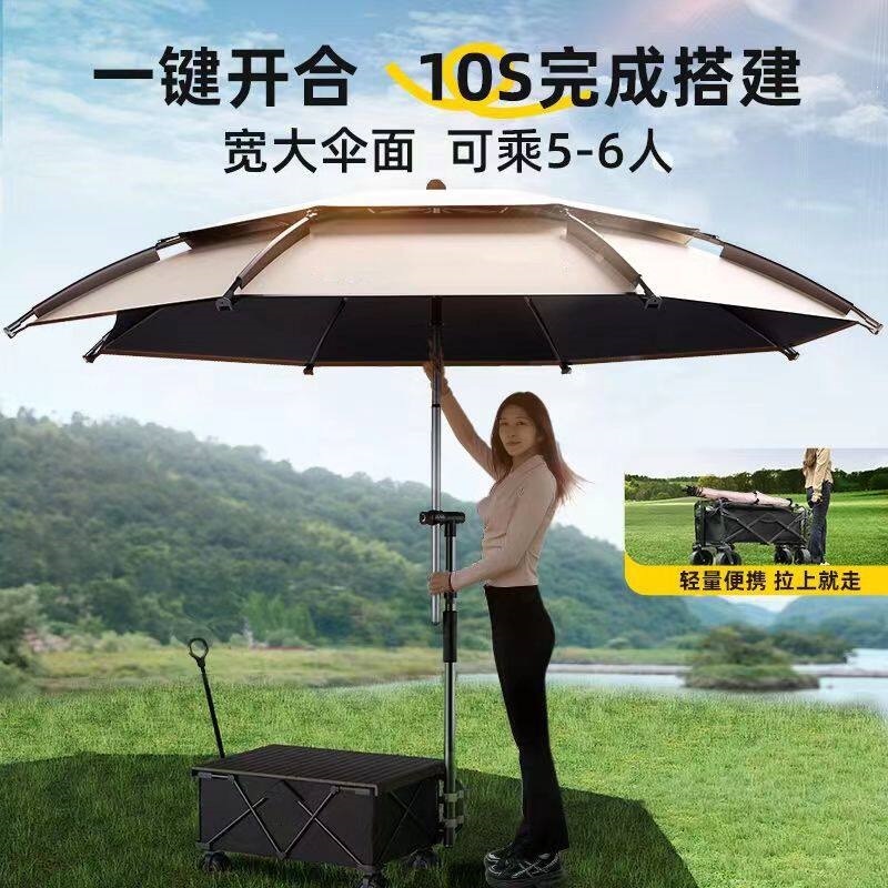 Wanwei 2026 New Model Double-Layer Portable Fishing Umbrella, Portable Outdoor Black-Coated Sunshade Umbrella, Camping Sun Protection Umbrella, Mini