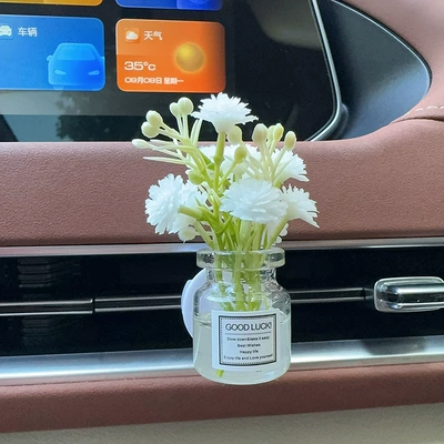 Car Perfume Aromatherapy Lasting Light Fragrance Car Interior - white-blooming-gypsophila-bottle-with-an-air-outlet-aromatherapy-light-flavor