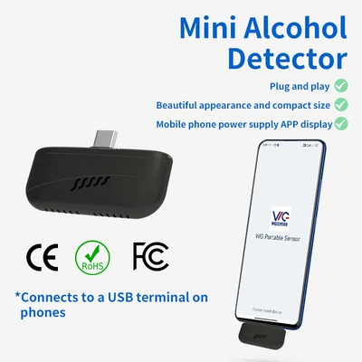 Cross-border ebay Android alcohol tester mini portable alcohol tester to measure overnight alcohol FCC ID