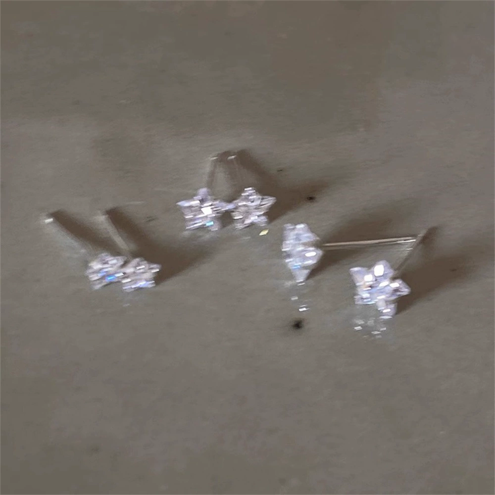 Earrings small sophisticated design, zircon stud earrings, hypoallergenic lightweight
