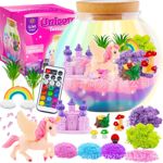 亚马逊热销DIY发光容器独角兽彩虹小夜灯造景儿童益智玩具LED灯