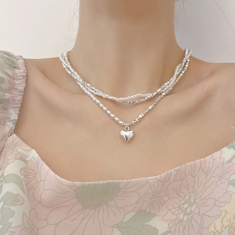 1 Piece Fashion Heart Shape Imitation Pearl Valentine's Day Women's Necklace display picture 3