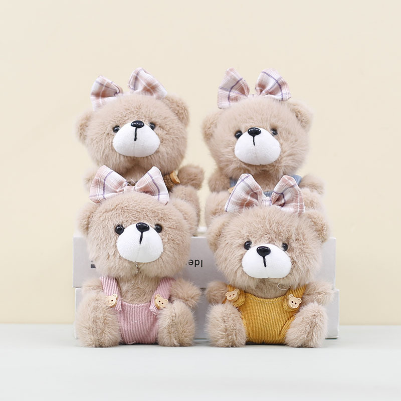 Cute Overalls Bear Pendant Plush Toy Teddy Bear Doll Bag Pendant Keychain Doll Doll