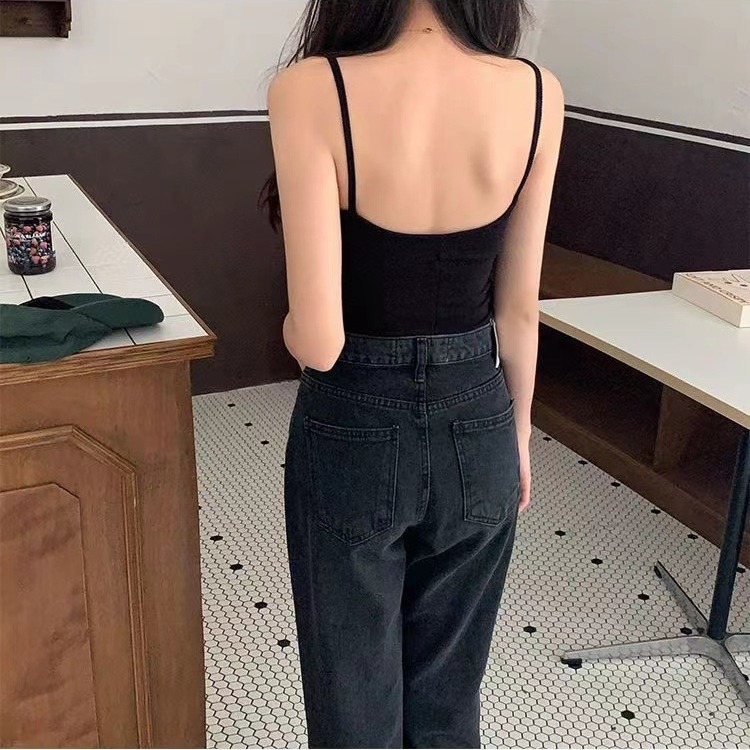 Chica fresca desgaste interior puro algodón grande U belleza espalda Correa Chaleco con almohadilla en el pecho desgaste exterior bottoming Top envuelto en el pecho para las mujeres