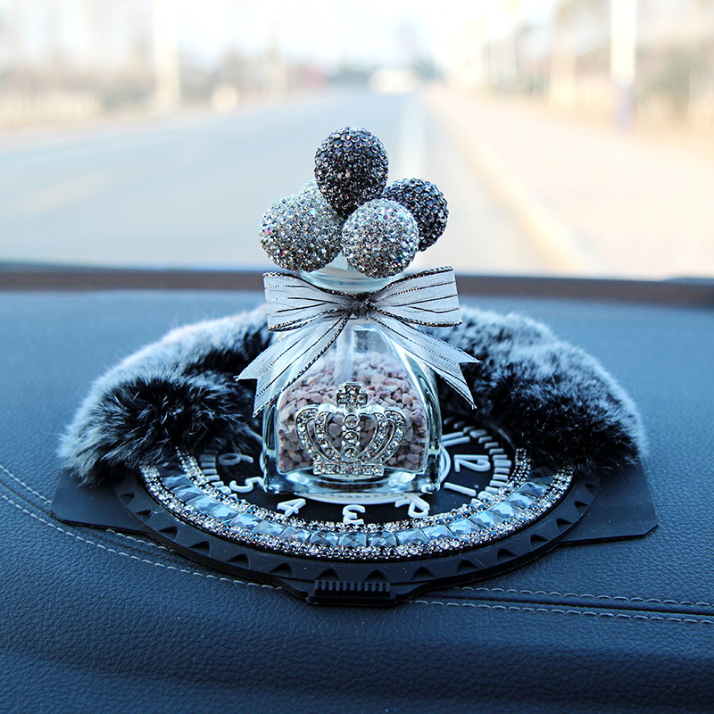 Asiento de perfume de coche, decoración de coche, globo de confesión, decoración de bolas de diamantes de imitación, aromaterapia de zeolita de coche, fragancia fresca y ligera