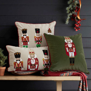 Cross-border Christmas Holiday Ins Style Decorative Embroidered Pillow Christmas Party Cushion Living Room Sofa Bed Headrest Pillow Case