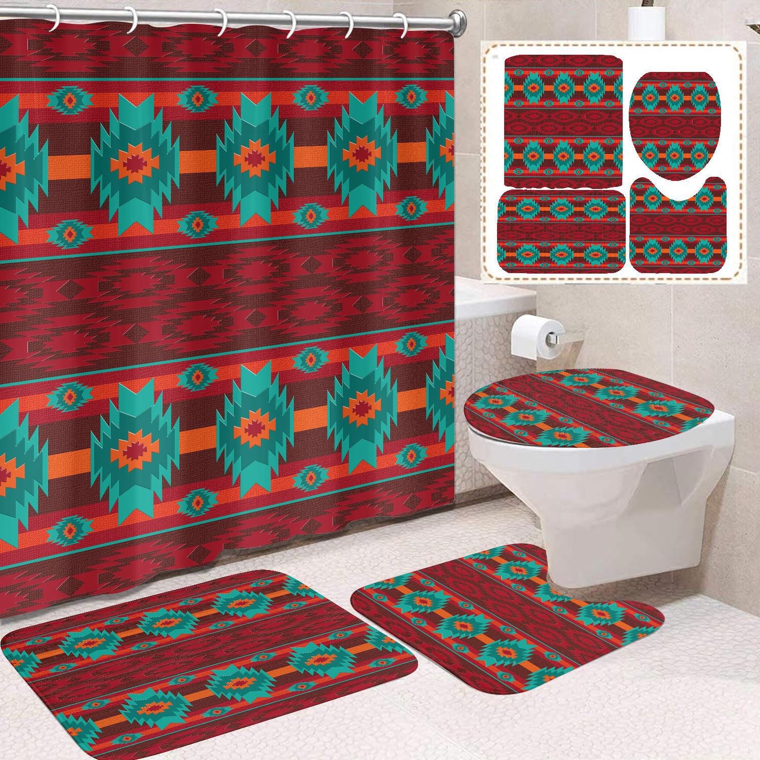Cortina de ducha de poliéster con estampado digital de animales, impermeable, creativa, para baño, de Amazon, transfronteriza