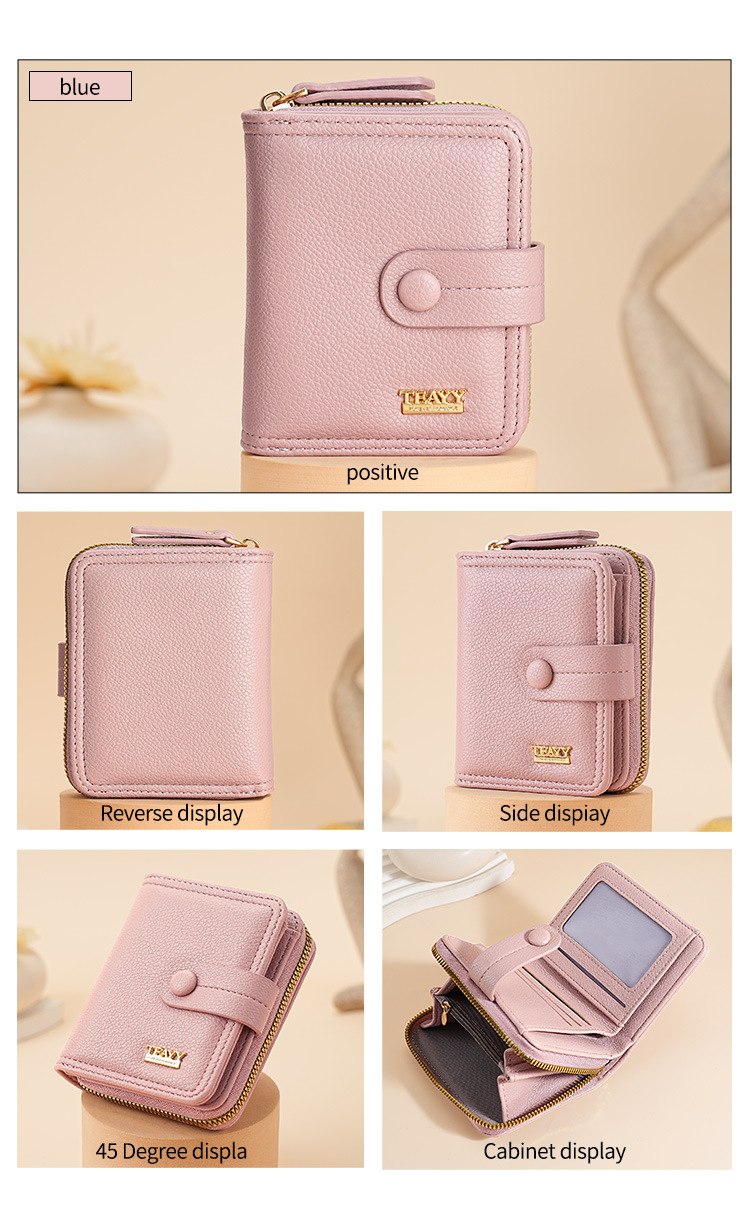 All Seasons Season Unisex Solid Color Pu Leather Side Zipper Wallets