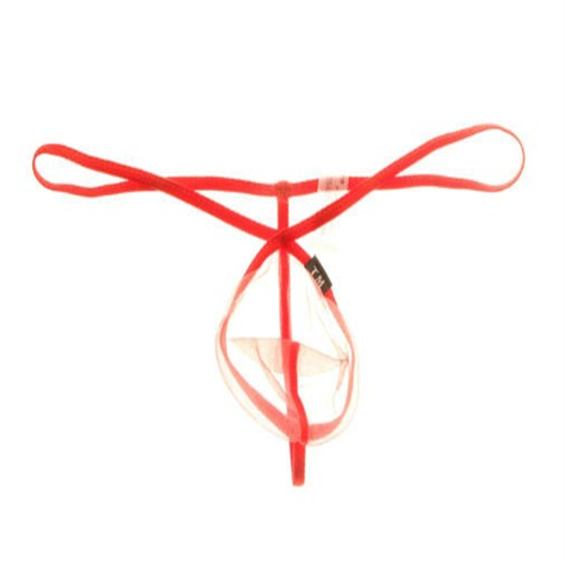 2020 New Men's T-shaped Panties Stretch Fashion Sexy Single Ding Transparent Gauze T-shaped Panties Thin
