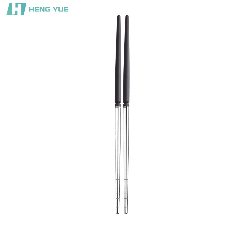 Handle stainless steel, chopsticks for students, handheld plastic tableware, gift box, Birthday gift