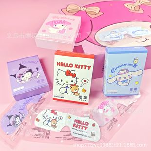 Оригинальная авторизованная маска для глаз Sanrio для снятия усталости глаз, одноразовая охлаждающая повязка для глаз с героями мультфильмов, коробка из шести предметов