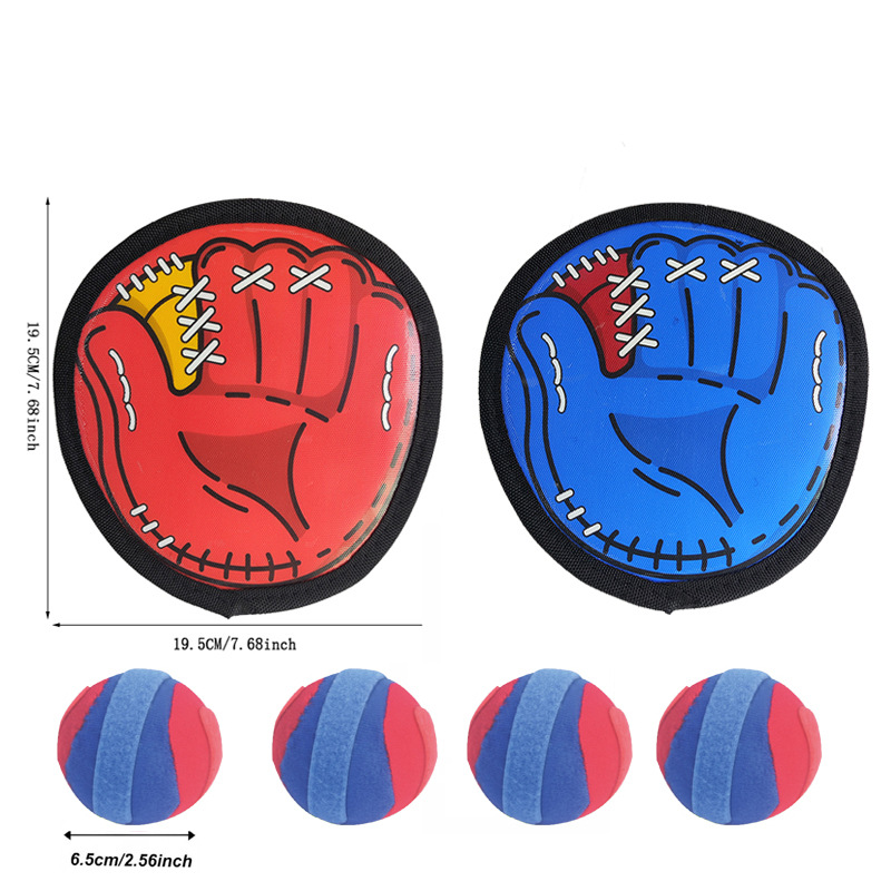 Transfronterizo Amazon lanza bolas de tiro pegajoso béisbol Velcro Guantes de captura Juegos al aire libre para niños Juguetes deportivos