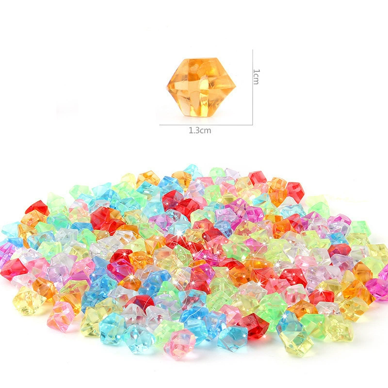 200 шт. мелких камешков, имитирующих ледяные кристаллы, фиолетовые, маленькие камни для детей, девочек, желто-красные, измельченные кристаллы, цветные бриллианты