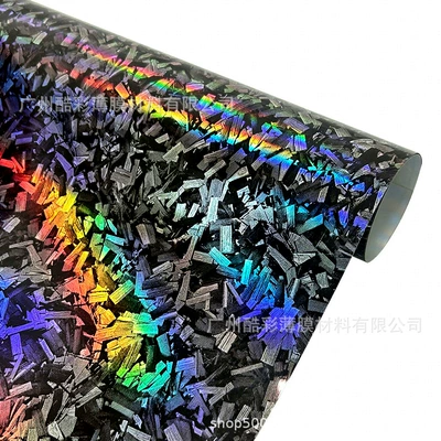 Film, Auto Color Change Film - pet-laser-flower-carbon-silver-152m16m