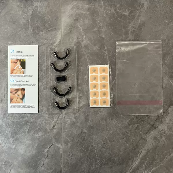 Crooked nasal strips, black nose clip, pack, 30 pieces