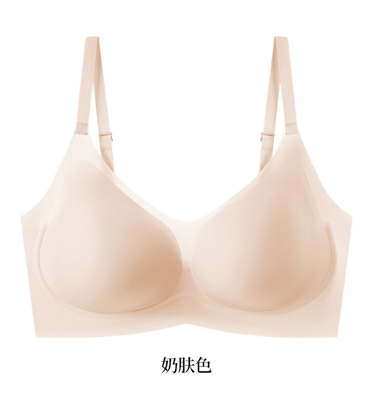 果冻软支撑排扣内衣超薄无痕半固定呼吸杯光面无痕排扣文胸美背|undefined