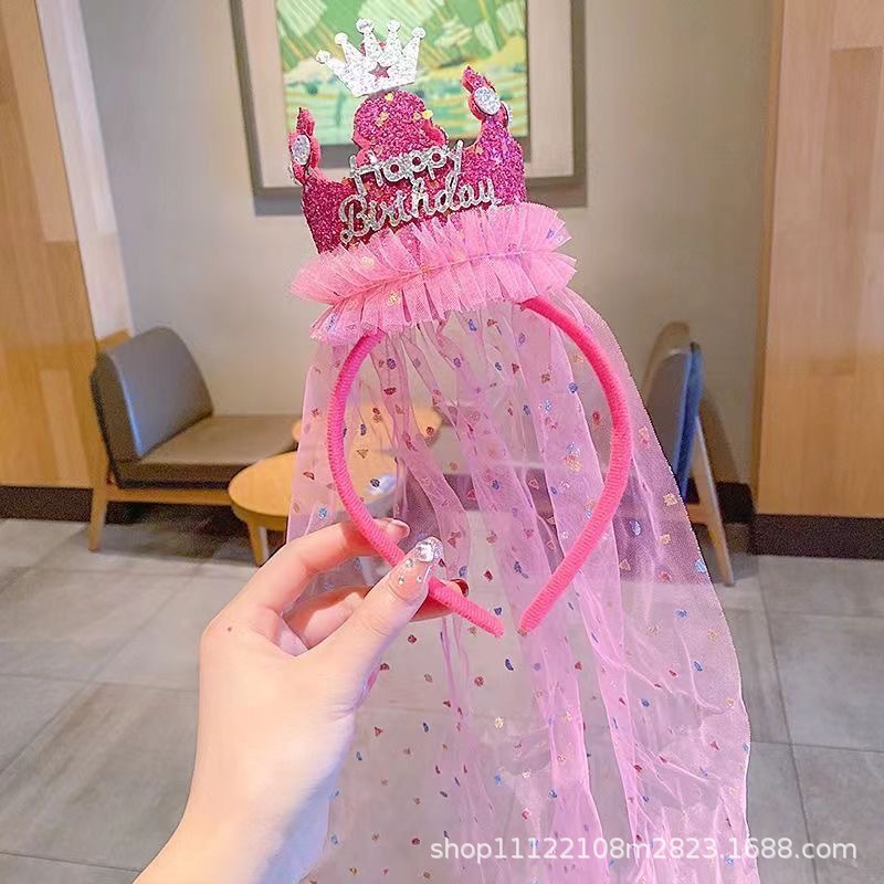 プリンセス誕生日帽子女の子パーティー雰囲気写真小道具ハッピーバースデー儀式シーンレイアウト装飾