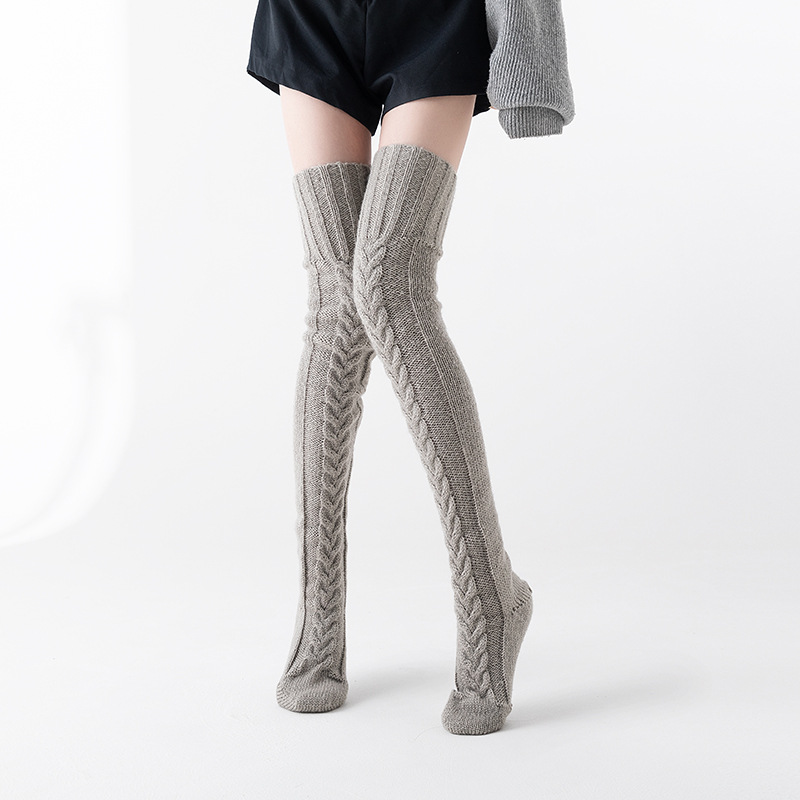 Women's Casual Solid Color Mohair Over The Knee Socks A Pair display picture 3