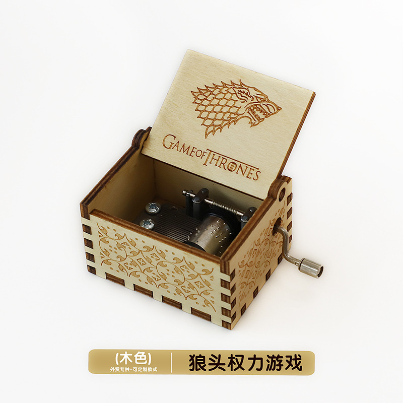 木製オルゴール装飾品古典的な彫刻手回しオルゴールクリスマス工芸品ギフトギフト在庫あり|undefined