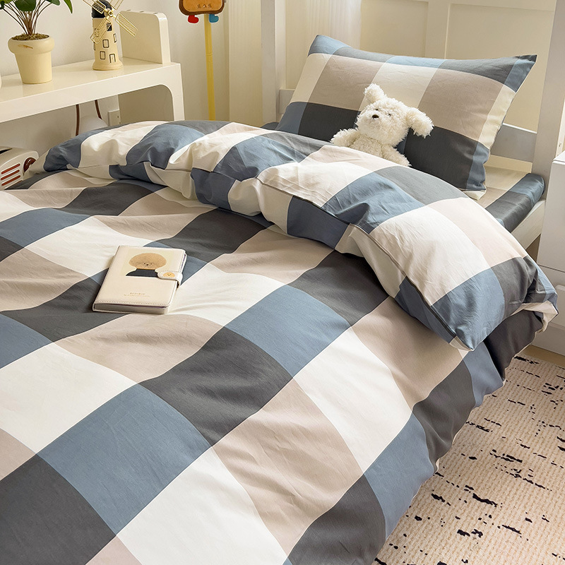 Verano dormitorio de estudiantes cama de algodón de tres piezas de algodón 2025 sábana nueva colcha sábana pequeña ropa de cama fresca