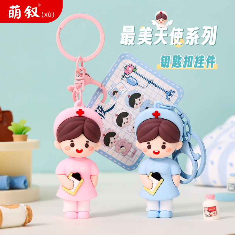 Original Genuine Angel Nurse Series Cartoon Keychain Car Backpack Versatile Pendant Wholesale Nurses Day Gift