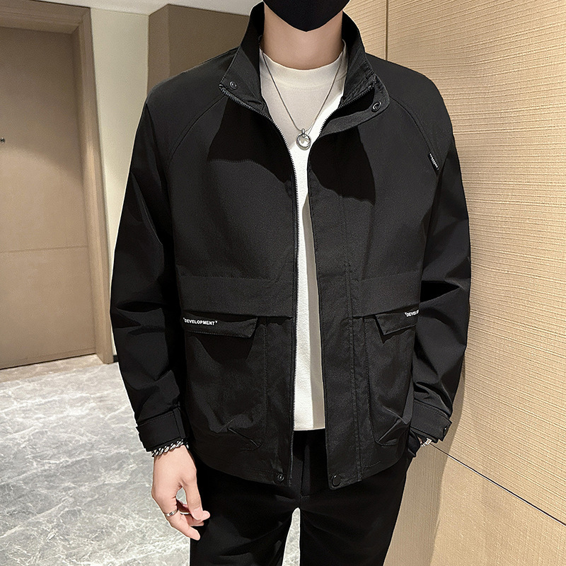 立领夹克男士秋装外套2025新款潮流修身工装上衣服春秋款褂子男士|undefined