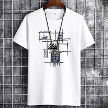 白色大码男士短袖t恤新款半袖衣服潮流体桖男女同款情侣装不退换