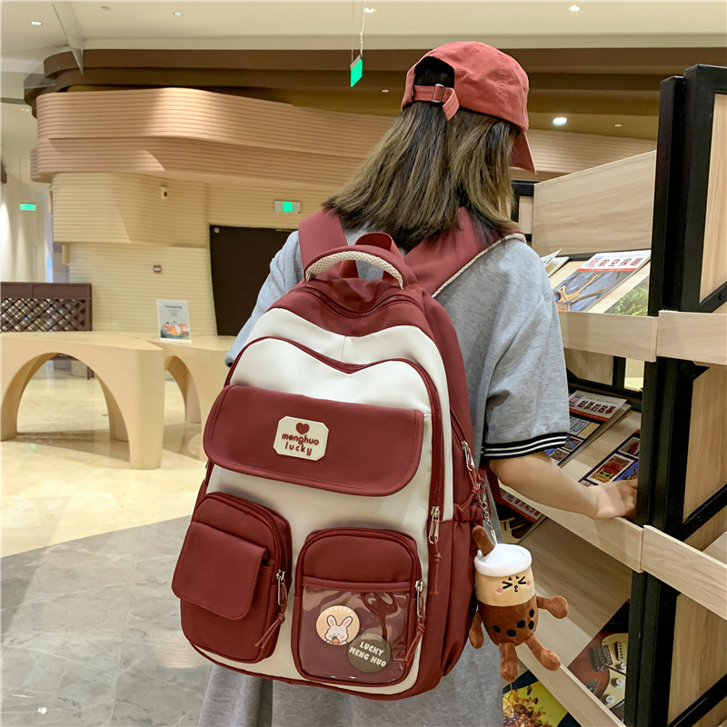 Mochila estudiante universitario estilo preppy mochila de computadora de viaje estudiante de secundaria mochila de nylon ins