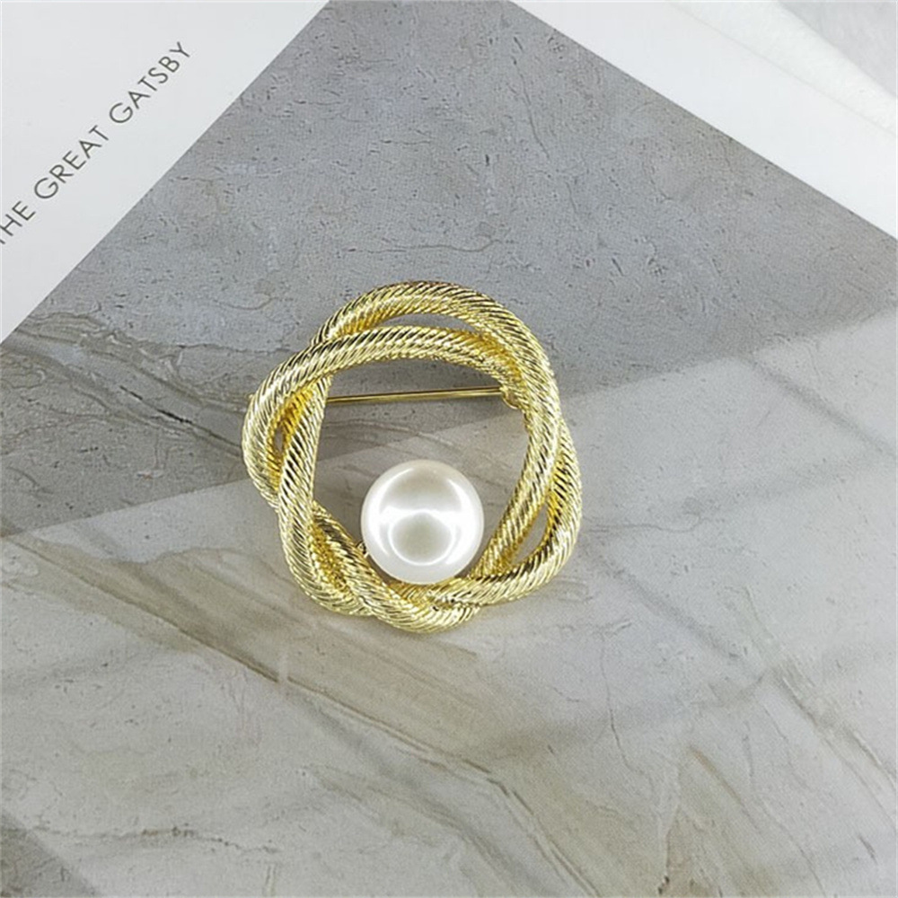 Elegante Brosche Mit Süßwasserperlen, Damen Anstecknadel Geknotet_voghion.com