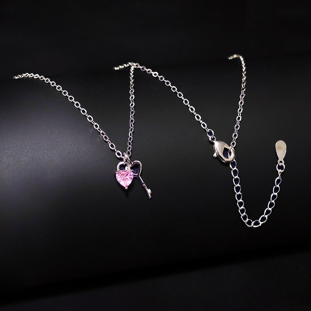 8g Weight Copper Pendant Material Zircon Inlay Material Pendant Necklace Classification Copper Chain Material 1 Piece Quantity Holiday, Daily Occasion Copper Material Heart Shape Pattern Women's Gender Plating, Inlay Design Cute, Sweet Style Copper Plating Inlay Heart Shape Zircon Pendant Necklace 7