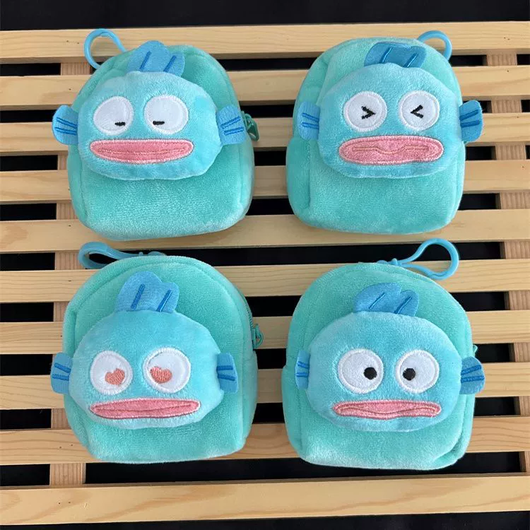 Плюшевый кошелек-рюкзак в виде рыбы-клоунши, можно носить с собой и повесить на сумку, держатель для документов и карт, милый мультяшный дизайн.