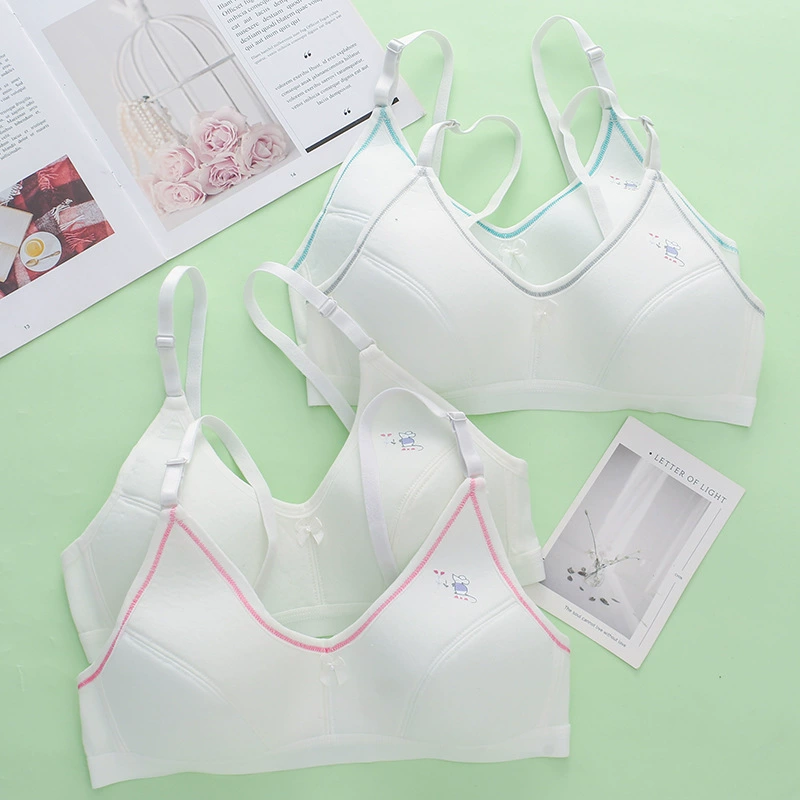 Underwear for students, comfortable breathable wireless bra, for secondary school, lifting effect
