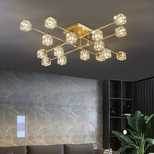 轻奢全铜水晶客厅吸顶灯大气现代简约主卧室餐厅过道全屋套餐灯具