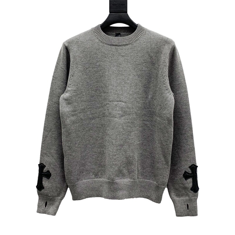 Cross-Border Correct Version of Ch Crowe's New Autumn and Winter Style Cross Jacquard Round Neck Sweater for Couples, One Piece Drop Shipping Cross-Border Correct Version of Ch Crowe's New Autumn and Winter Style Cross Jacquard Round Neck Sweater for Couples, One Piece Drop Shipping