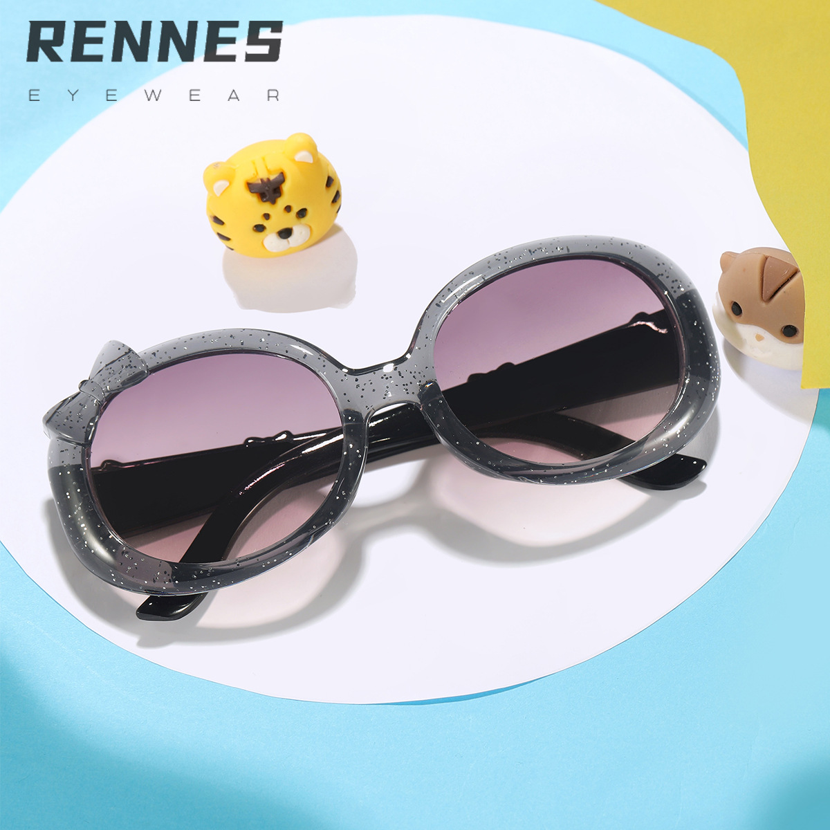 Nuevas gafas de sol para niños a prueba de rayos UV gafas de sol transparentes para niños de moda con arco lindo