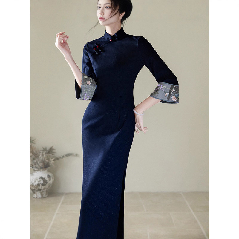 New Chinese-style National-style Cheongsam For Women, With Traditional Embroidery, A High-end, Simple, Retro, And_ecoleips.com