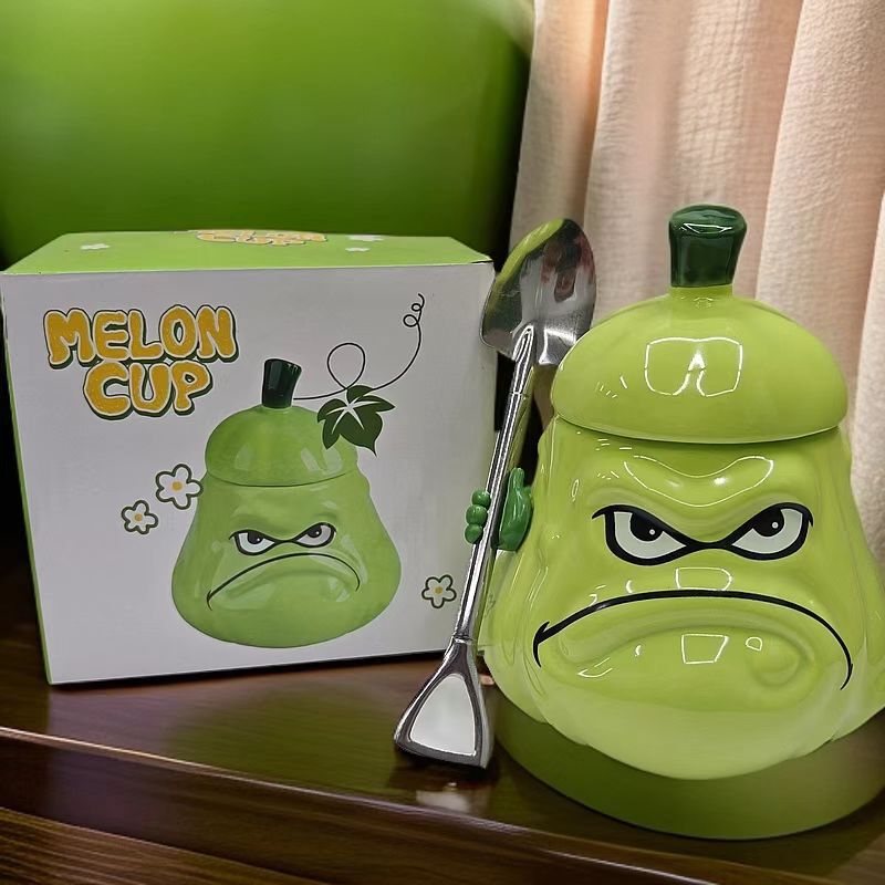 Creative and Funny Winter Melon Cup Birthday Gift for Friends, Strange and Weird Cup, Ceramic Mug with Personalized Design Creative and Funny Winter Melon Cup Birthday Gift for Friends, Strange and Weird Cup, Ceramic Mug with Personalized Design