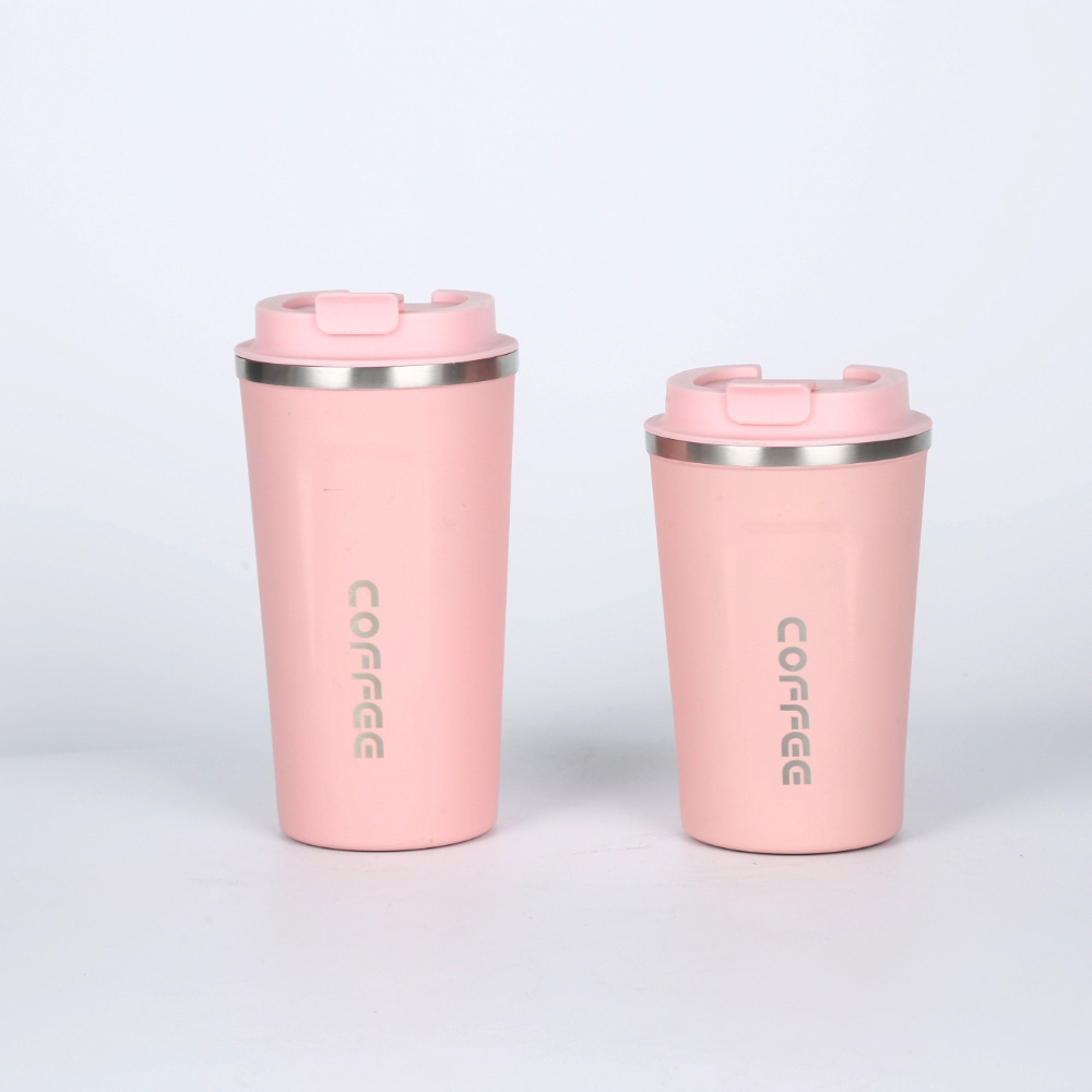 Spray de plástico tres generaciones 304 taza de café de acero inoxidable anti-escaldado cubierta de silicona taza de coche taza de vacío portátil taza de agua de oficina