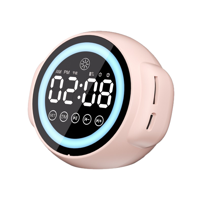 Spezieller Wecker mit Bluetooth, hoher Lautstärke, Multifunktion, Nachtlicht, wiederaufladbarem kleinem Lautsprecher für Studentenwohnheime_voghion.com