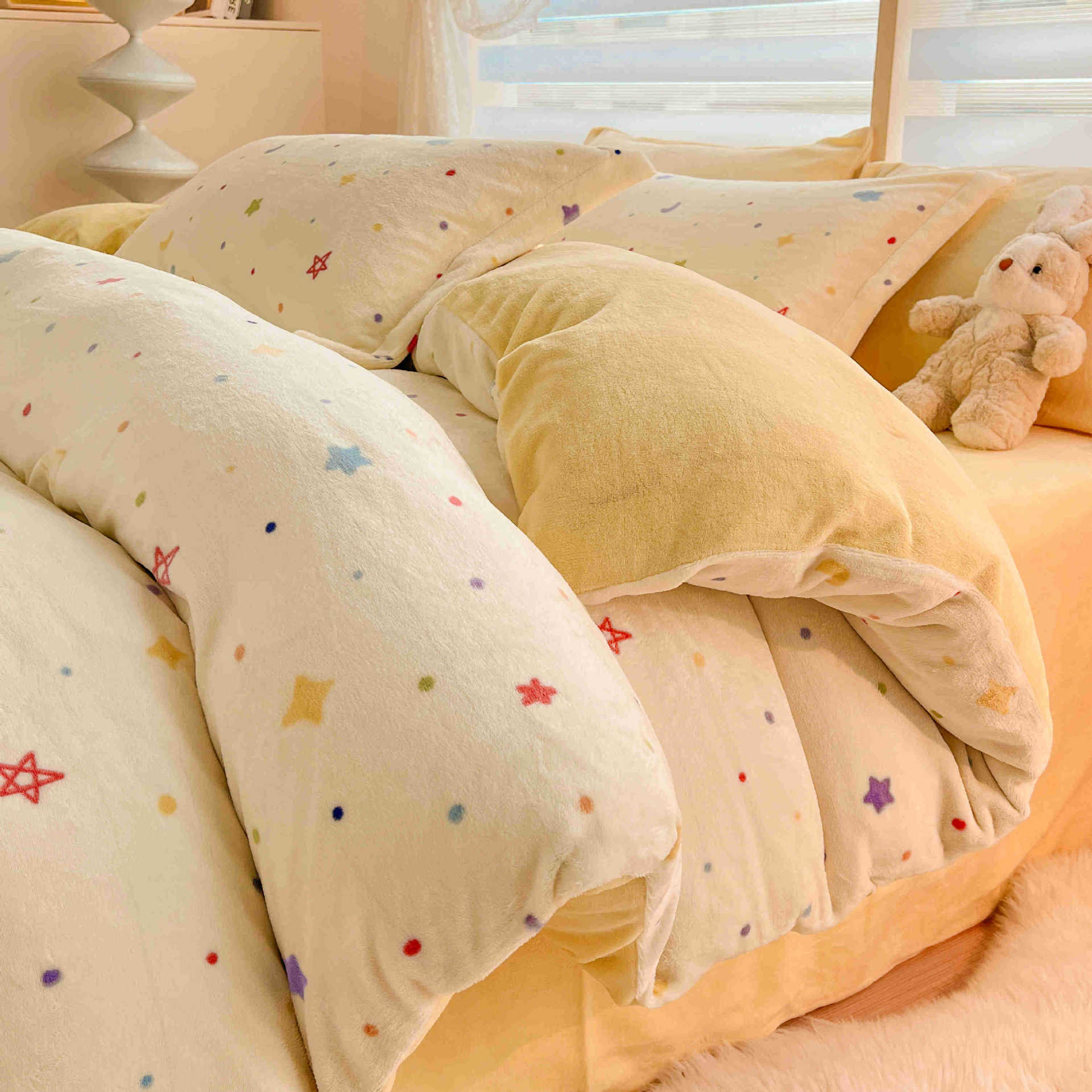 Otoño y invierno leche edredón cubierta de una sola pieza de coral doble edredón grueso dormitorio de estudiantes individuales 200x230