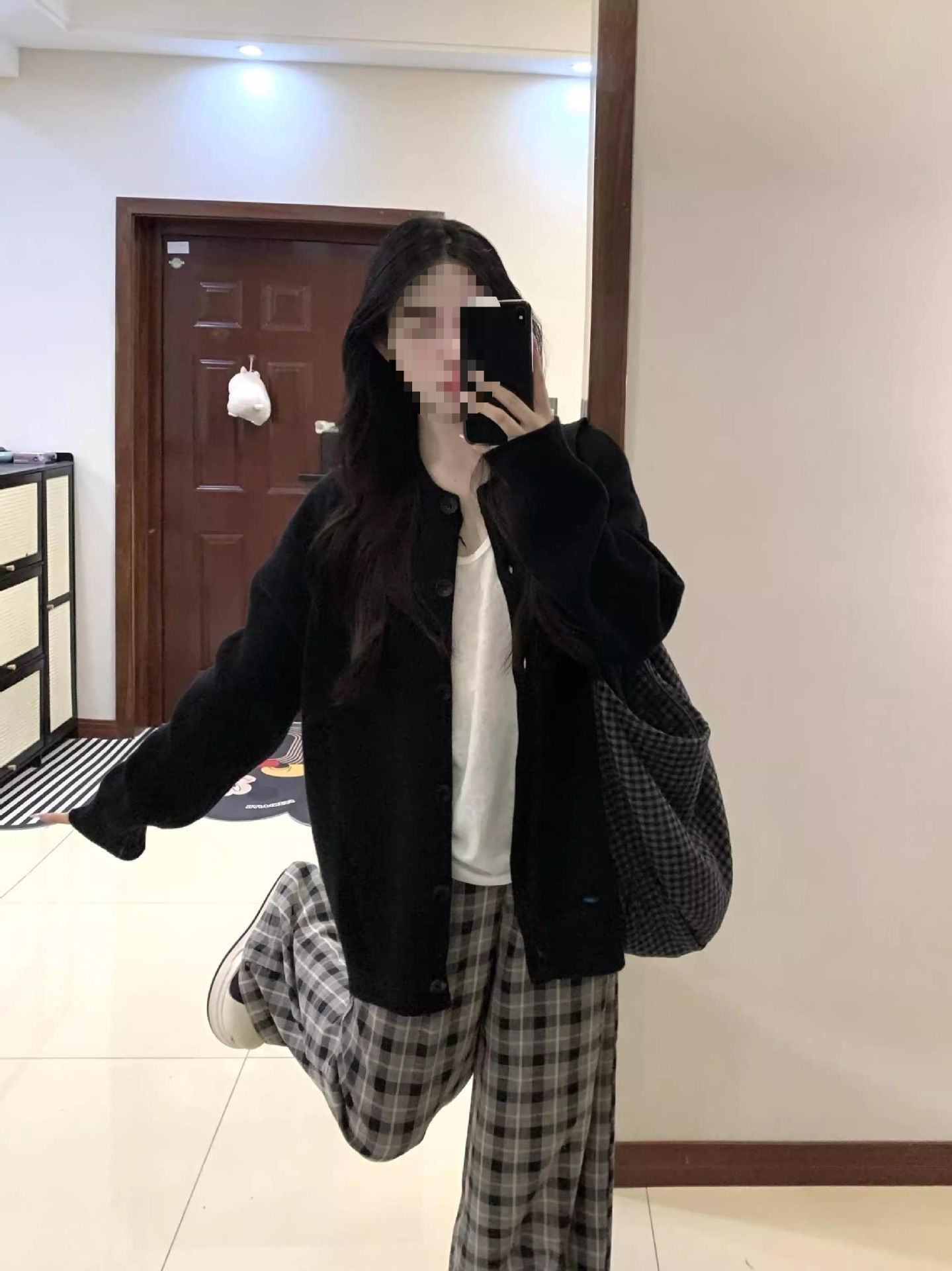 블랙 니트 카디건 여자 가을 느슨한 게으른 스타일 캐주얼 올 매치 아우터 코트 윈터 탑