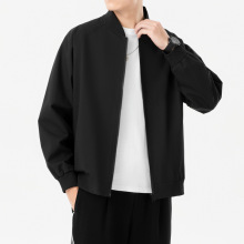 宾杰新款夹克外套2024春秋款夹克男立领休闲外套男宽松版开衫潮男